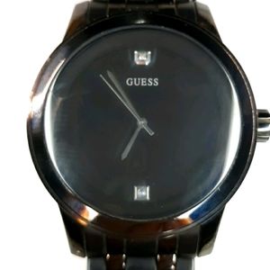 Guess Steel Round Diamond Black Men's Watch